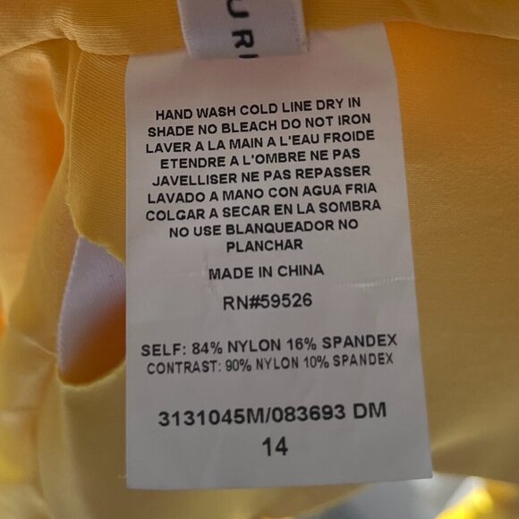 NWT, Trina Turk Joplin Jacquard Petal Cutout Plunge Swimsuit, Daisy, Size 14 - Picture 6 of 8